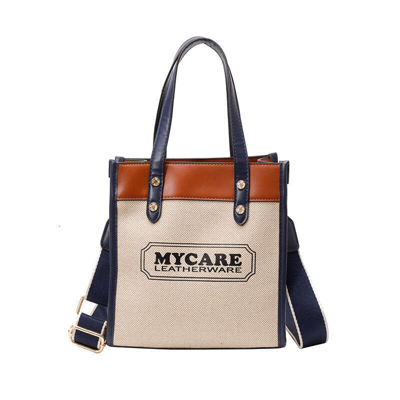 designer bag Luxury bag New Color-Block Women's Trendy Printed Handbag Crossbody Tote Linen Canvas Bag