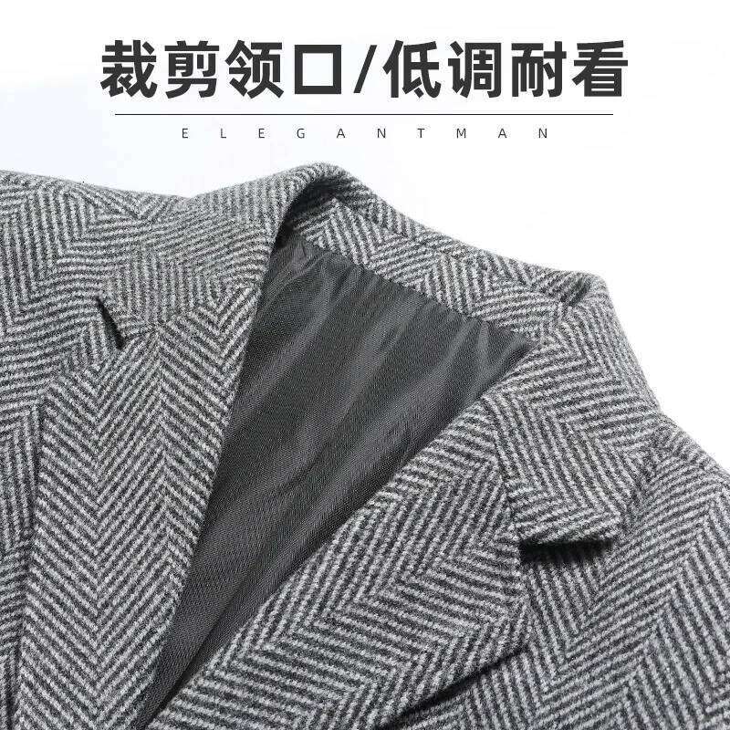 Mens Fashion Business Handsome Gentleman Korean Version of British Style Leisure Slim Solid Color Wedding Work Blazer