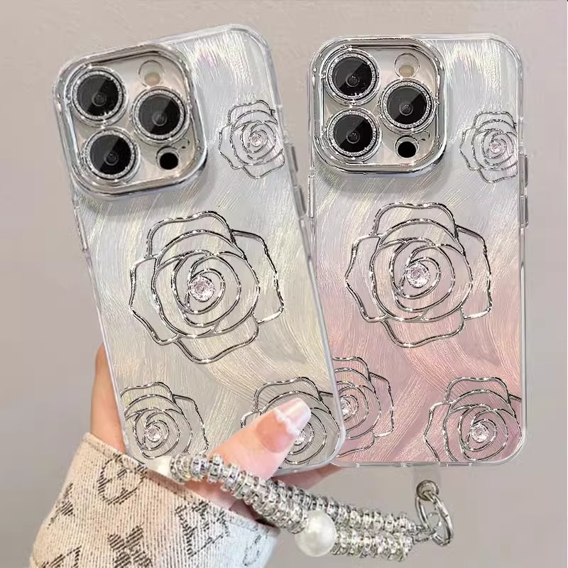For iphone 17 Pro Max Case, Cute Camellia Phone Case, Slim Shockproof Protective Cover For Women Girl