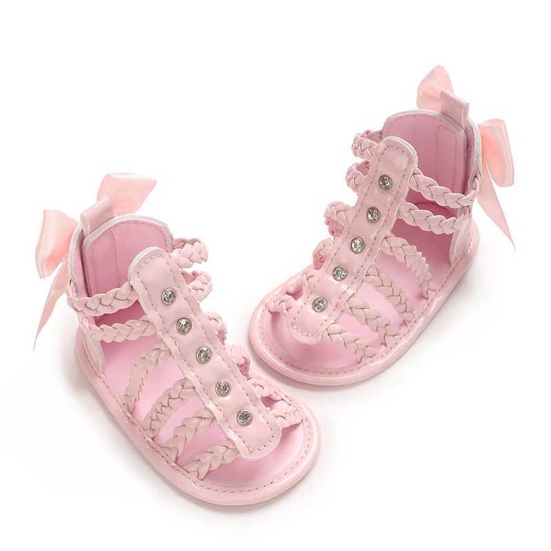 Fashion Colorful Woven Baby Sandals With Soft Soles Anti Slip And Anti Fall Baby Walking Shoes Elegant Retro Princess ShoesJ250930