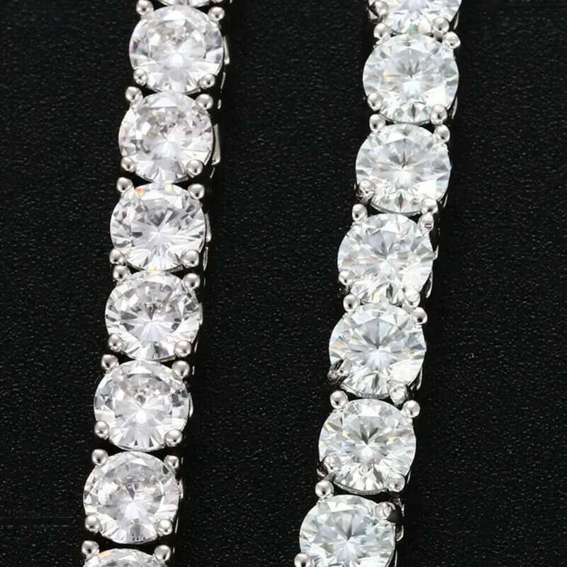 4mm 5mm VVS Moissanite Tennis Chain 7-24 inch Women's and Men's Bracelet Necklace