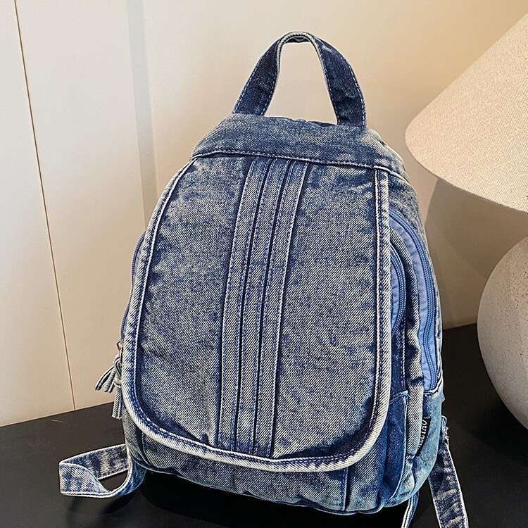 designer bag Luxury bag New Washed Vintage Denim American Style Daily Commute Women's Multifunctional Small Backpack