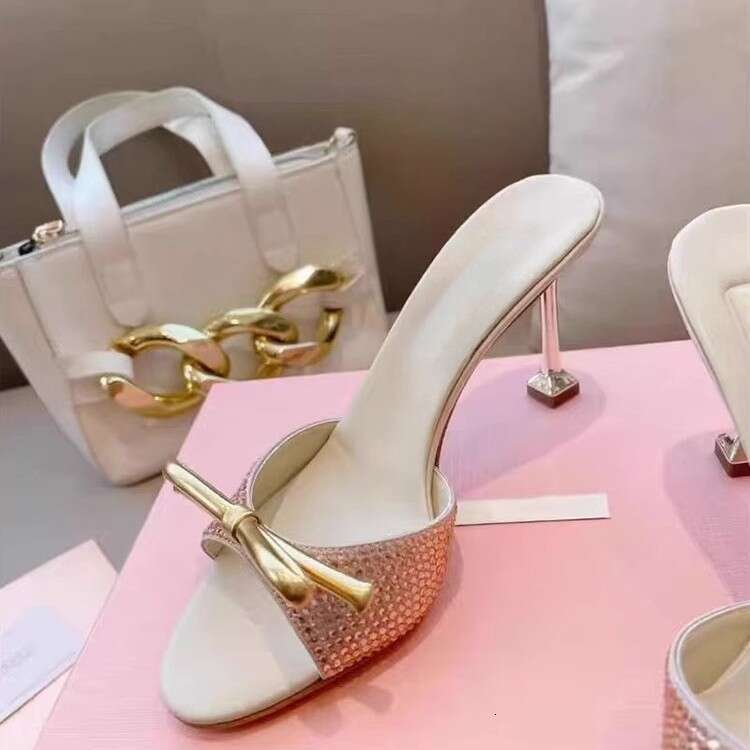 Rhinestone Strap for Women 2025 New Fashion Show High heels Thin Designer Shoe heel Round Toe Bowknot Sandals