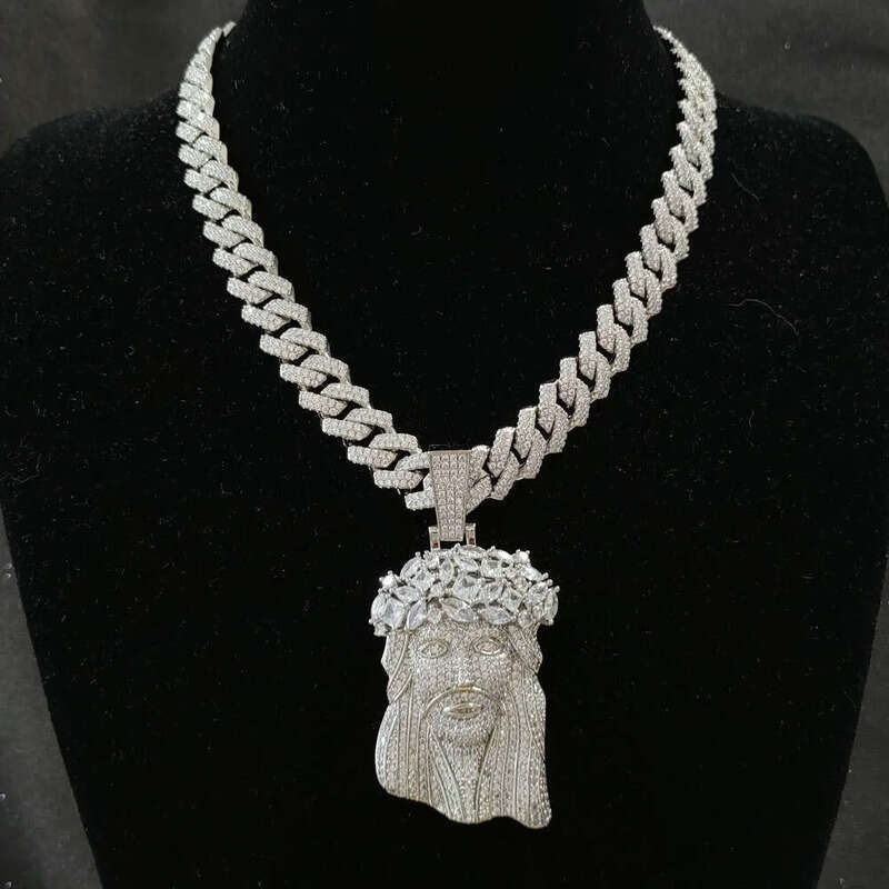 Hip Hop Fine Jewelry Face VVS Moissanite Dia Necklace Custom 3D Iced Out Pendant