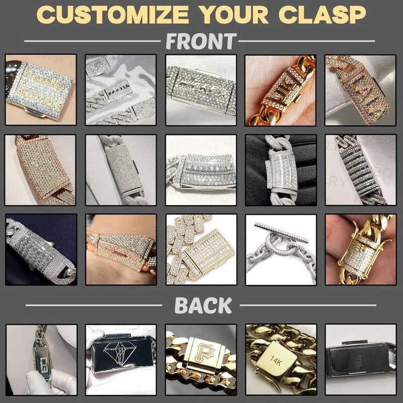Iced Out Jewelry Vvs Dias Custom 24mm Necklace Hip Hop Sier Cuban k Chain Moissanite