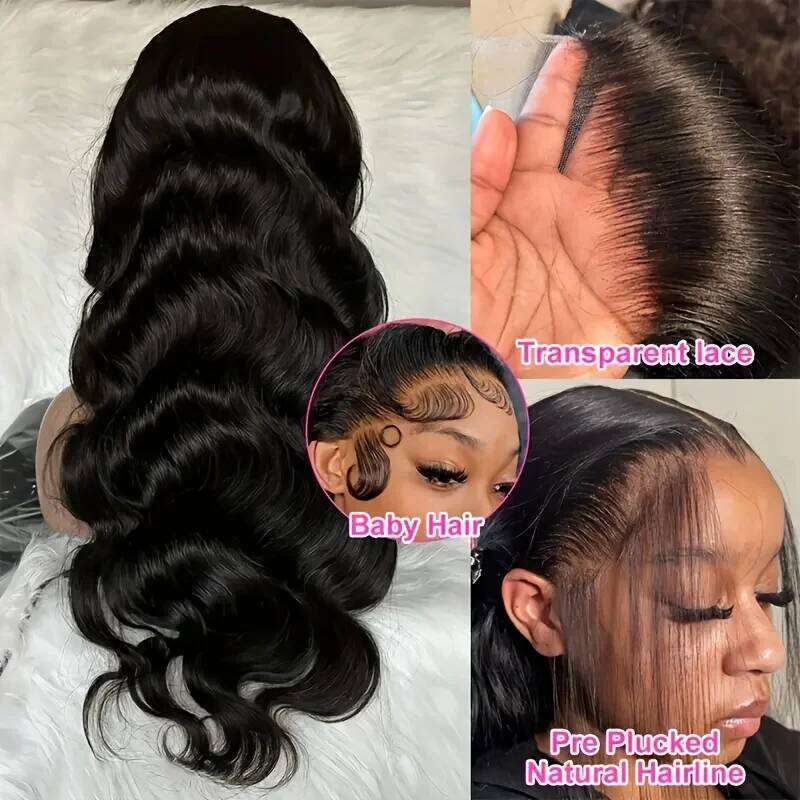 200 Density Body Wave Front Transparent Lace Frontal For Women 13X6 13X4 Human Hair Wigs Xiusiyuan2510