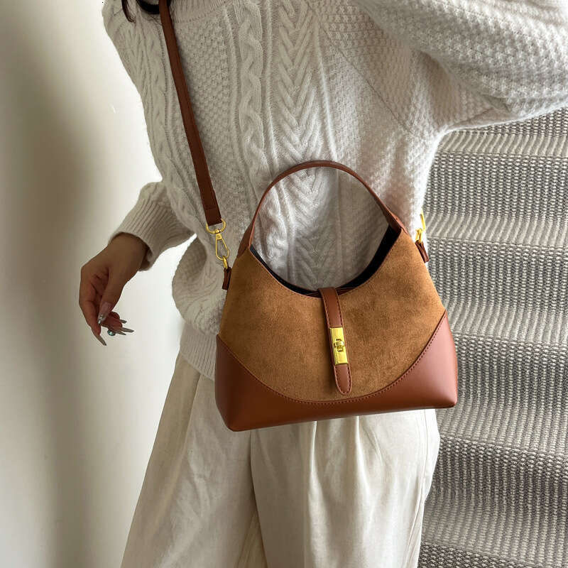 Fashion Vintage Crossbody Bag Women Designer Handbag Color-Block Women Versatile Commuter Handbag Fashion Dumpling Bag