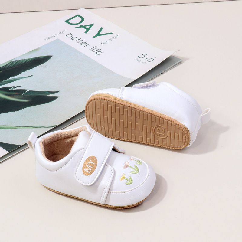 Cute Infant Girl Floral Design Anti Slip Protect Casual High Quality Baby Little Toddler Shoes Kidszworld First Walkers 0-18 Months K0481