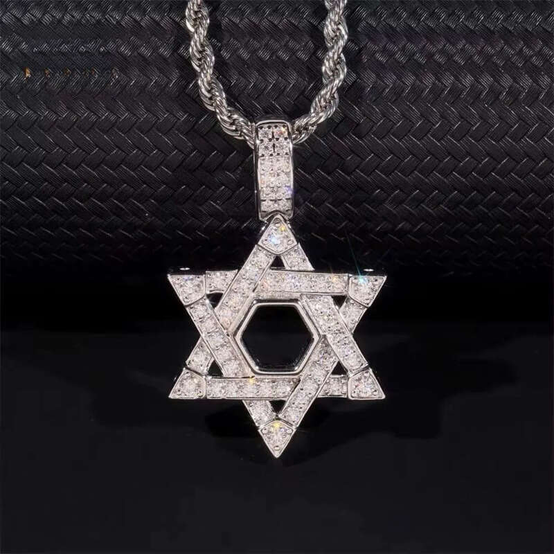 GRA Certificate Pentagram Custom Iced Out Hip Hop Jewelry Sier VVS Moissanite Dia Charm Pendant