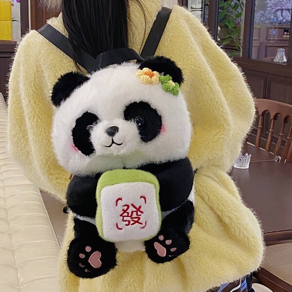 2025 New Cute Panda Backpack Designer Plush Bag Lightweight Travel Backpack