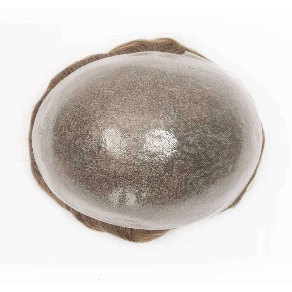 0.06mm Thin Skin Natural Hairline Men's Capillary Prothesis Toupee Men Wigs Male Wig System 100% Human Hair