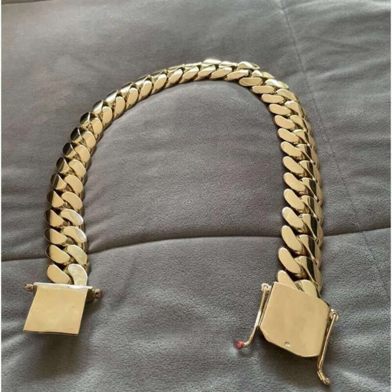 Hip Hop Jewelry Men Thick Miami Necklace 28mm 24 1kilo Gram 14k Gold Plated Plain Style 999 Sier Cuban Chain