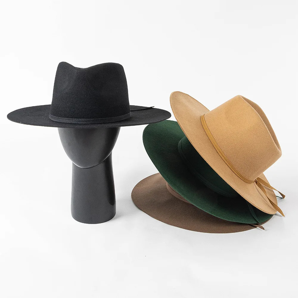100 Wool Fedora Hat Women Autumn Winter Ribbon Bow Fashion Casual Crown Top Jazz Top Hat Unisex Shopping Warm Bowler Hat 250930