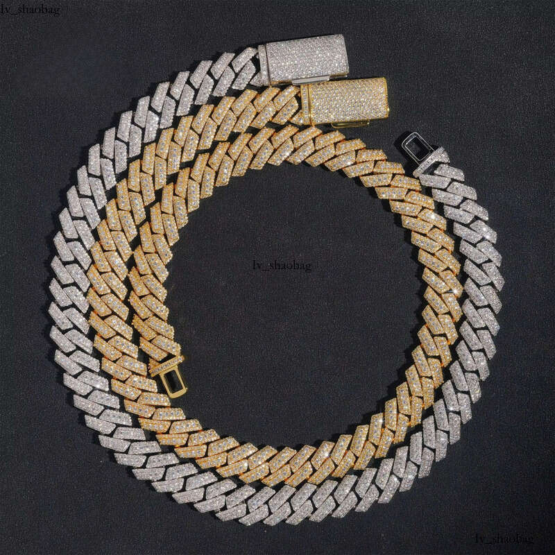 Factory Price Hip Hop Jewelry 15mm Iced Out Cuban Clink Chain Men Gold Plated Brass Cubic Zirconia Necklace