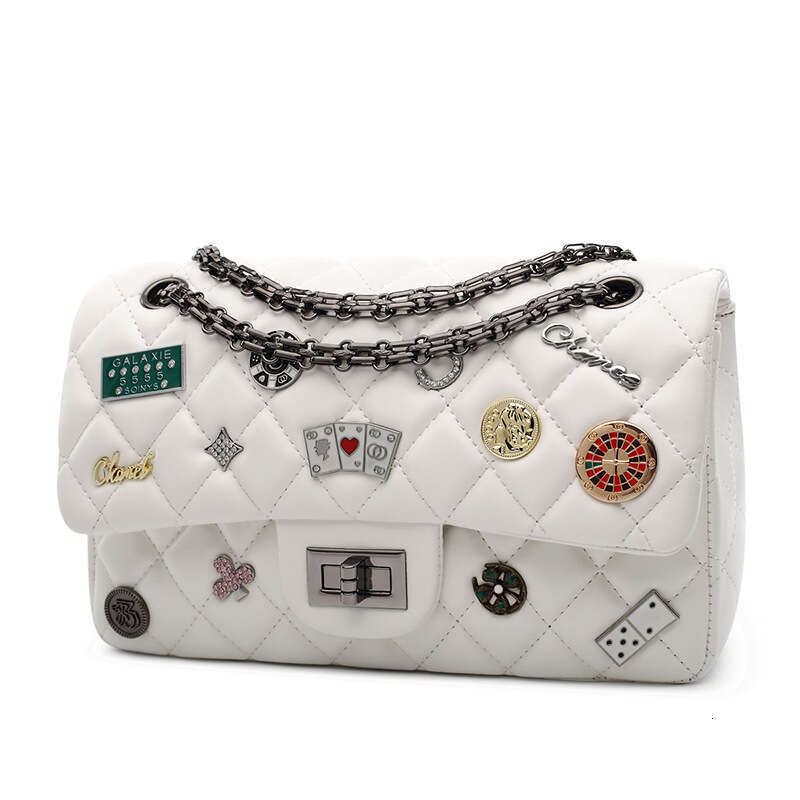 designer bag Luxury bag Trendy Women's New Fashion Quilted Badge Chain Versatile Shoulder Crossbody Bag for Women