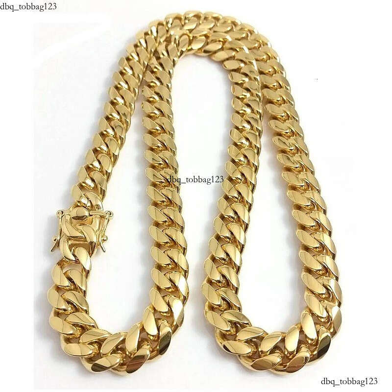 Designer gold Cuban chain designer men's hip-hop stainless steel jewelry necklace, trendy and fashionable best gift