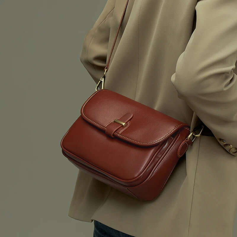 Genuine Leather 2025 New Fashion High-End Small Square Cowhide Shoulder Casual Women's Crossbody Bag