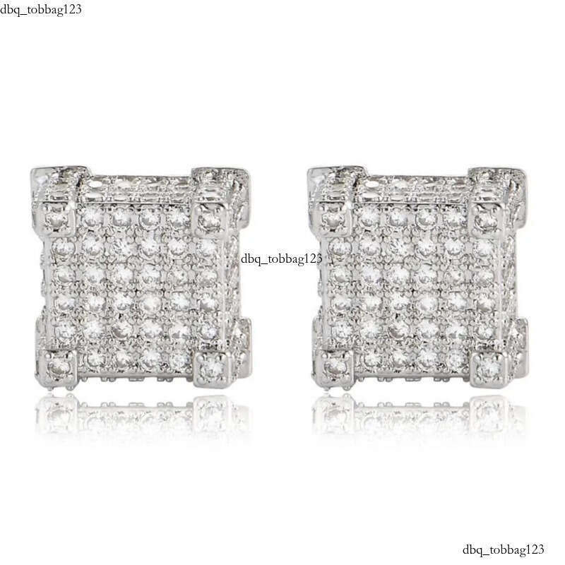 2023 Hip Hop Stud Vintage Jewelry Sterling Sier Gold Fill Pave White 5A Cubic Zircon CZ Dia Top Sell Party Women Men Earring For Lover Gift