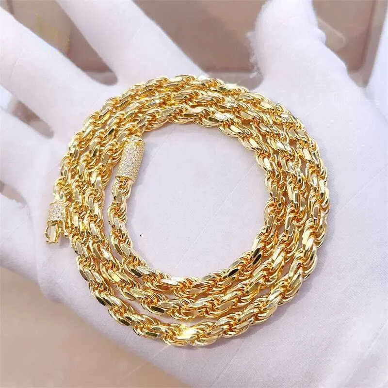 price gold 6mm solid sterg sier vvs moissanite chains men rope chain