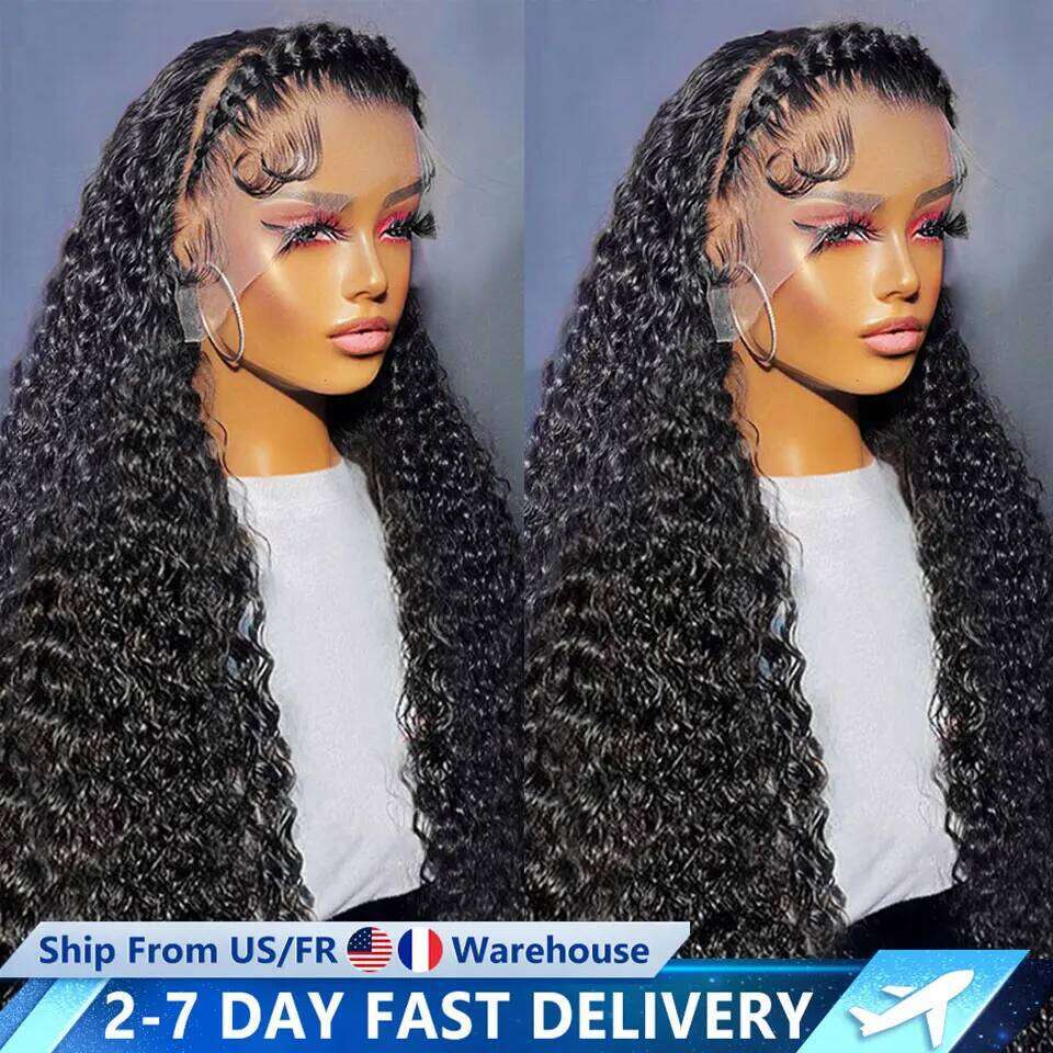 Deep Wave 13X6 Transparent Frontal Human Hair Wigs 200% Brazilian Remy 13X4 Water Curly Front For Women 4X4 Lace Wig Xiusiyuan2510