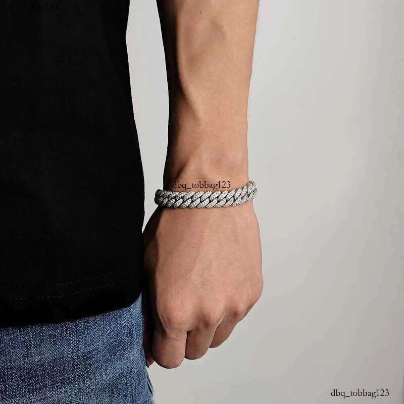 Pass Dia Tester Bracelet Jewelry 10mm Sterling sier VVS Moissanite Cuban Link Chain Necklace