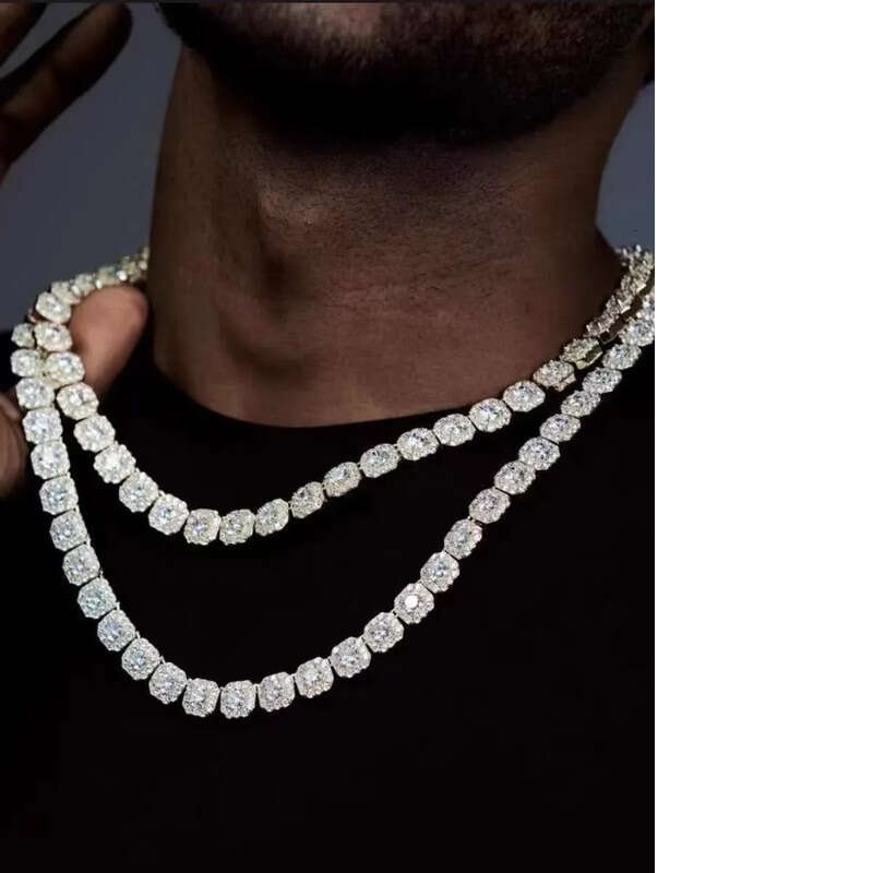 Advanced Designer Necklace Bracelet with Citrine Dias Customized VVS 8mm Large Tennis Solid Back Chain - Ideal Gift for Both Men and Women