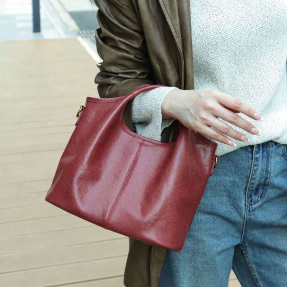 Top Layer Vegetable Tanned Cowhide Bucket For Women 2025 New Spring Summer Handheld Genuine Leather Women's Single Shoulder Crossbody Bag