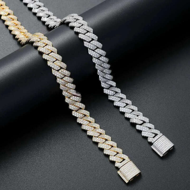 necklace moissanite chain Jesus Pendant with 13mm Moissanite Cuban Chain Necklace Hip Hop Jewelry for Men Gift