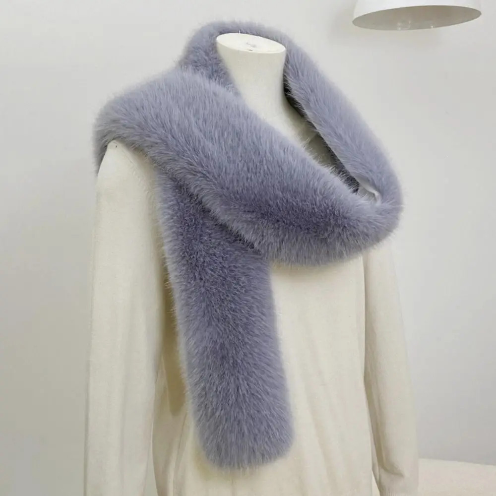 Fashionable 180cm Fur Long Scarf Thick Soft Plush Long Strip Scarf Fur Decor Winter Fluffy Scarf Party 250929