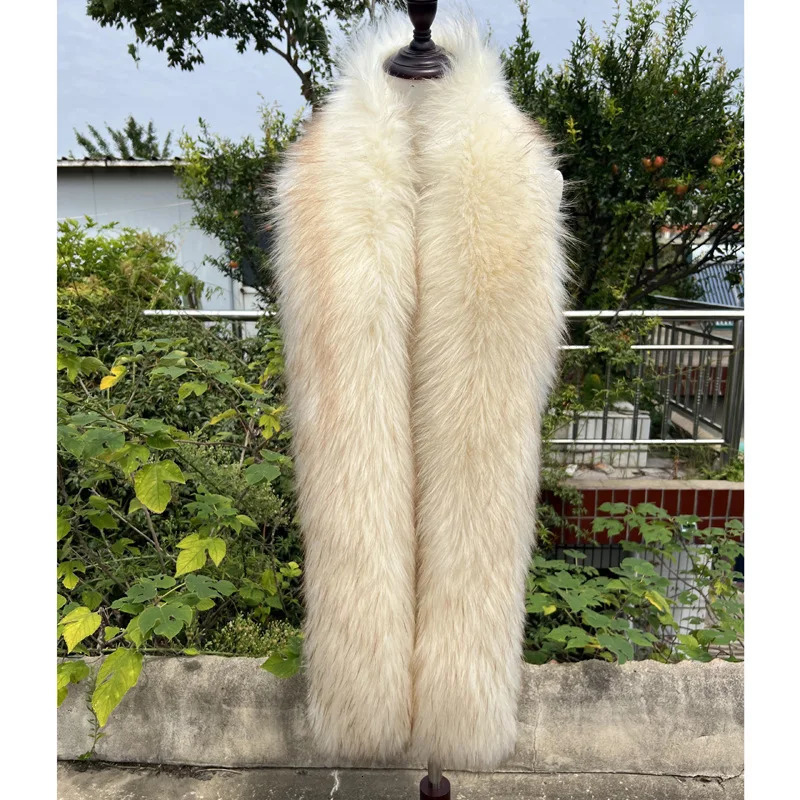 2025 Faux Fox Fur Scarf Women Long Plush Warm Winter Fashion Fur Wrap Collar 250929