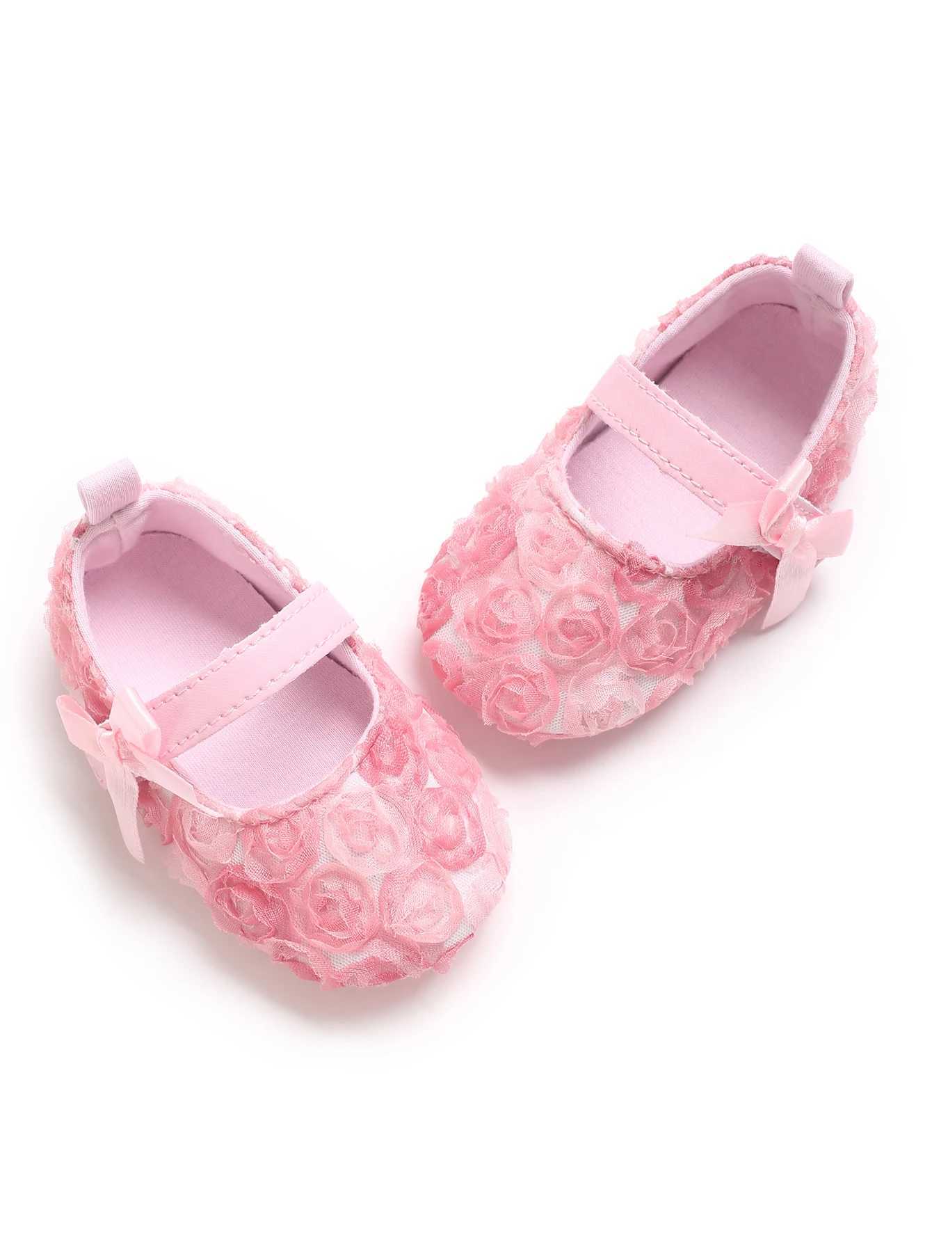 Girls Floral Lace Princess Flats SlipOn BowKnot Casual Shoes NonSlip Infant Crib Sneakers SpringFall Fabric Upper with CJ250930
