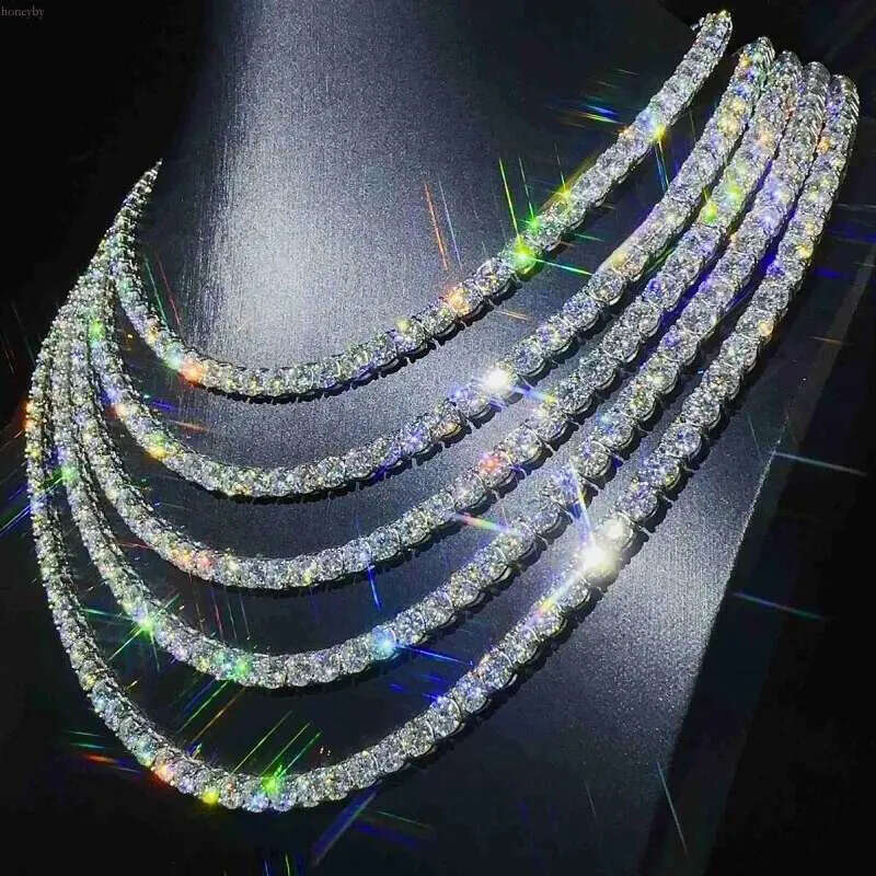 5mm Diamons Moissanite Chains Gold Iced Out Tennis Chain for Men Women Fashion Jewelry Hip Hop Necklace