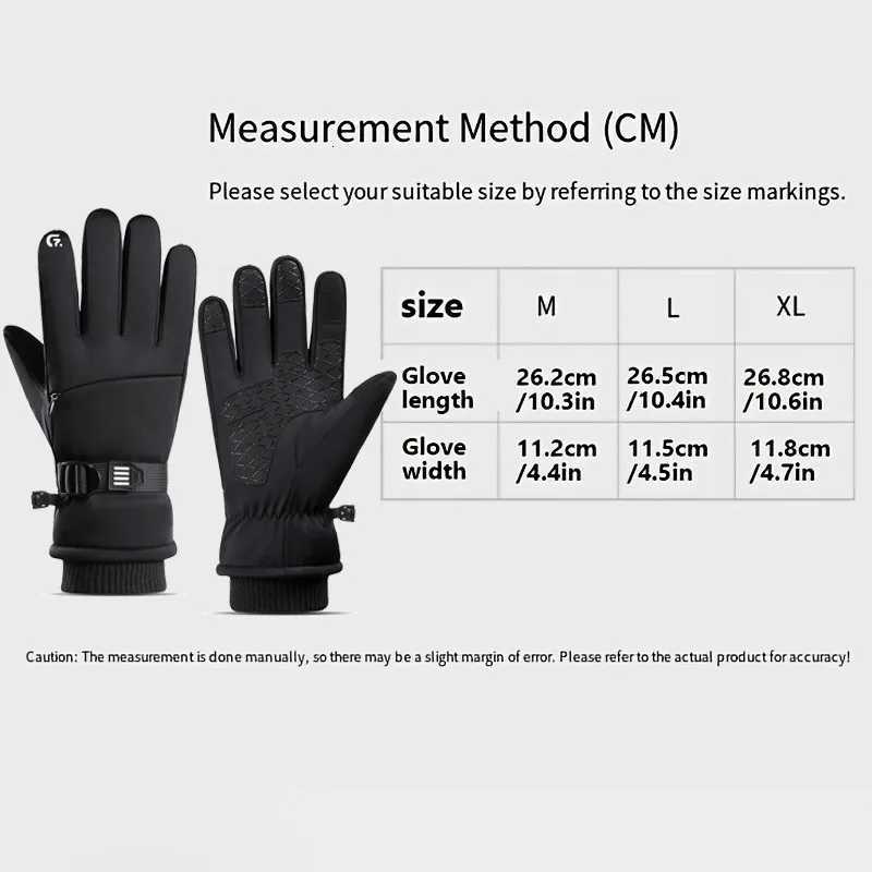 1 Pair Full Fingers Gloves Winter Outdoor Warm Cycling Gloves Touch Screen Gloves 3 layers of Thickening Sports Ski Gloves Z250925