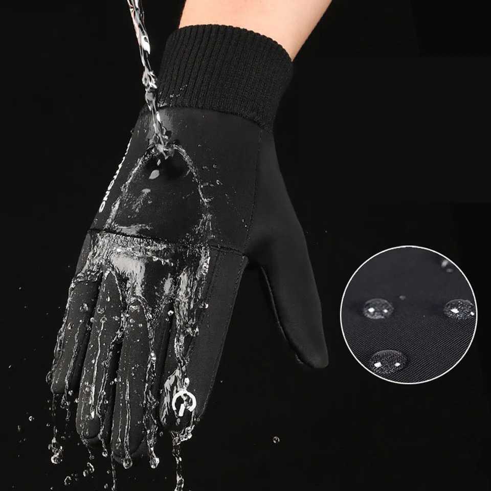 WALK FISH Fleece Fishing Gloves Nonslip Thermal Touch Screen Windproof Waterproof Men Running Skiing Bicycle Motorcycle Gloves Z250925