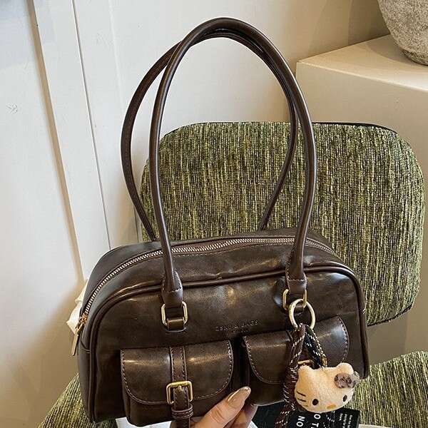 designer bag Luxury bag Handheld Boston Pillow for Women, New Autumn and Winter Single Shoulder Bag, Large Capacity Commuter College Style Underarm Ba