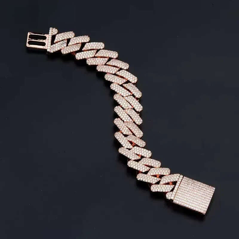 Moissanite Top Quality Iced Out 20mm Vvs Dia Cuban Link Chain Miami Hip Hop 10k Gold / Lab Grown Dias Free door-to-door delivery