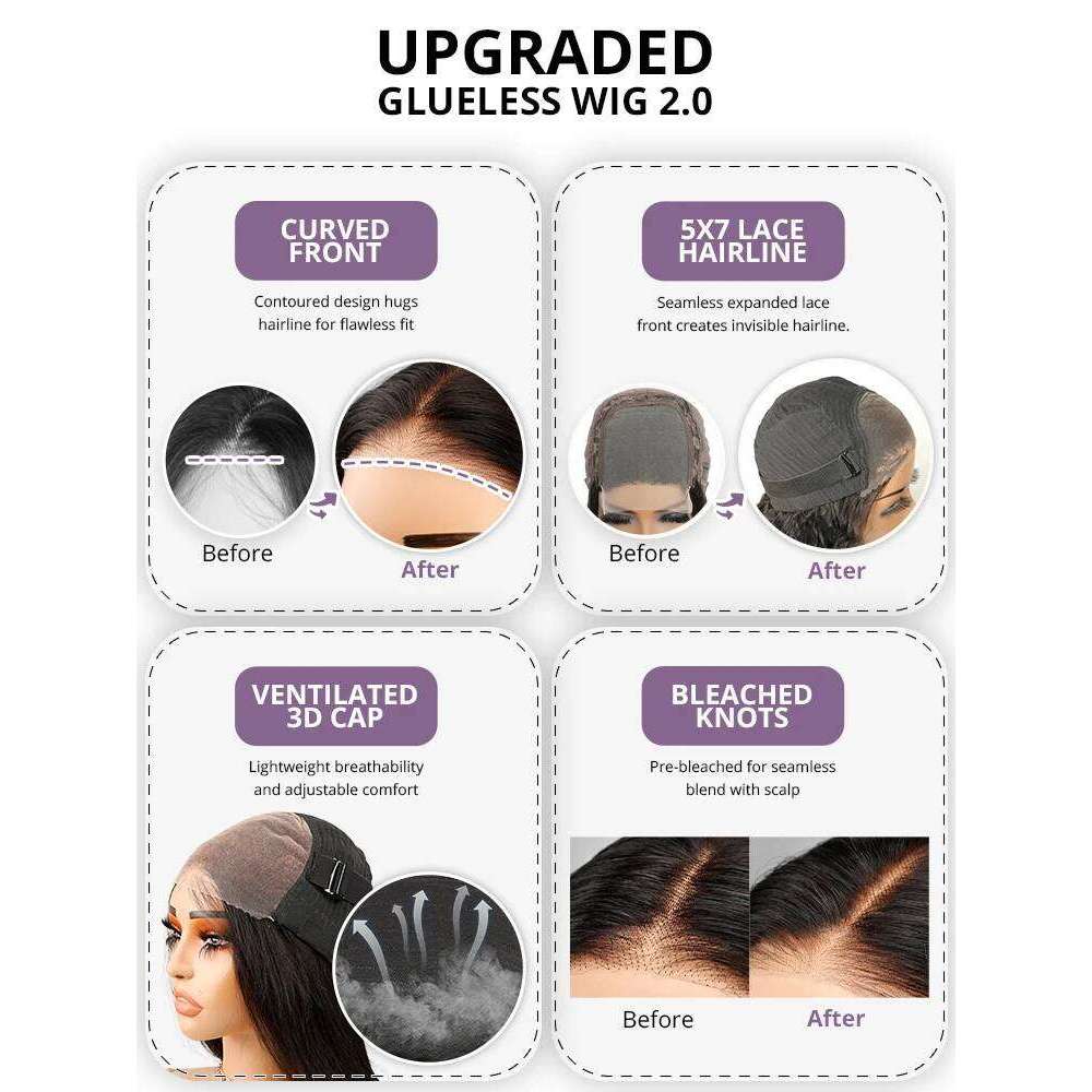 Glueless 6X4 5X5 9X6 Pre Cut Closure Wigs Smooth Straight 360 13X4 13X6 Lace Front Wig Human Hair Xiusiyuan2510