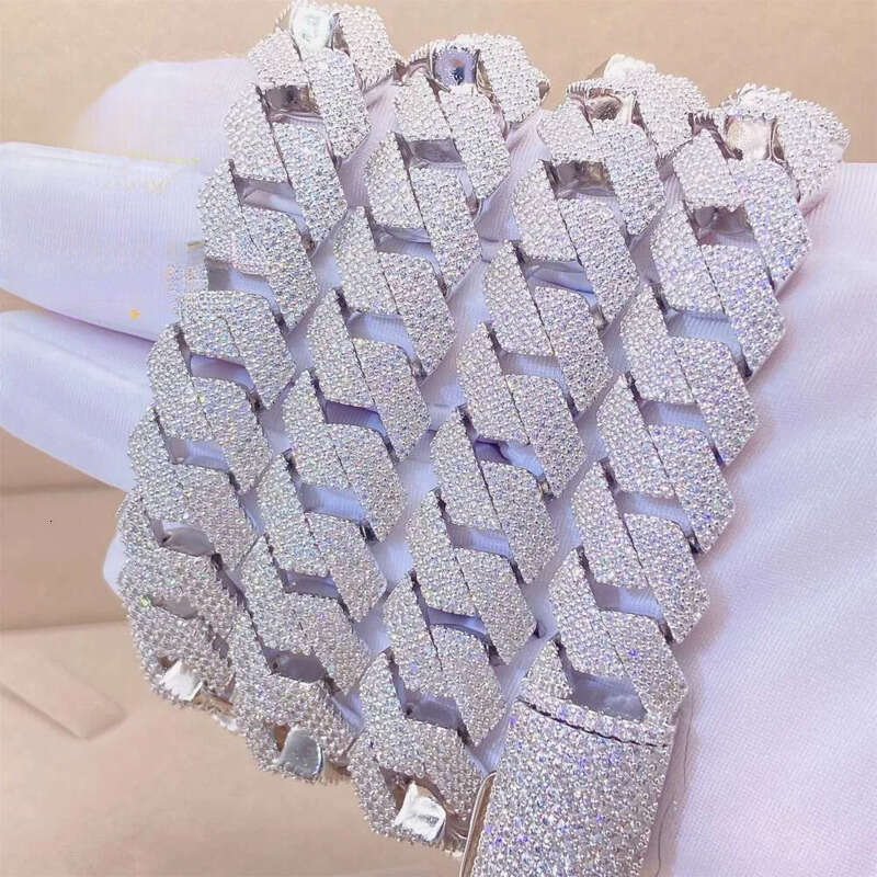 Best Selg 15Mm 18Mm S Iced Out Man Hip Hop Jewelry GRA Certificates Pass Dia Tester Vvs1 Moissanite Cuban k Chain