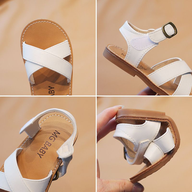 Toddlers Girl Sandals Beach Children Outdoor Non slip Kidszworld Kids Flat Sandals Fashion Cross Belt Design Shoes Size 21 - 30 K0676