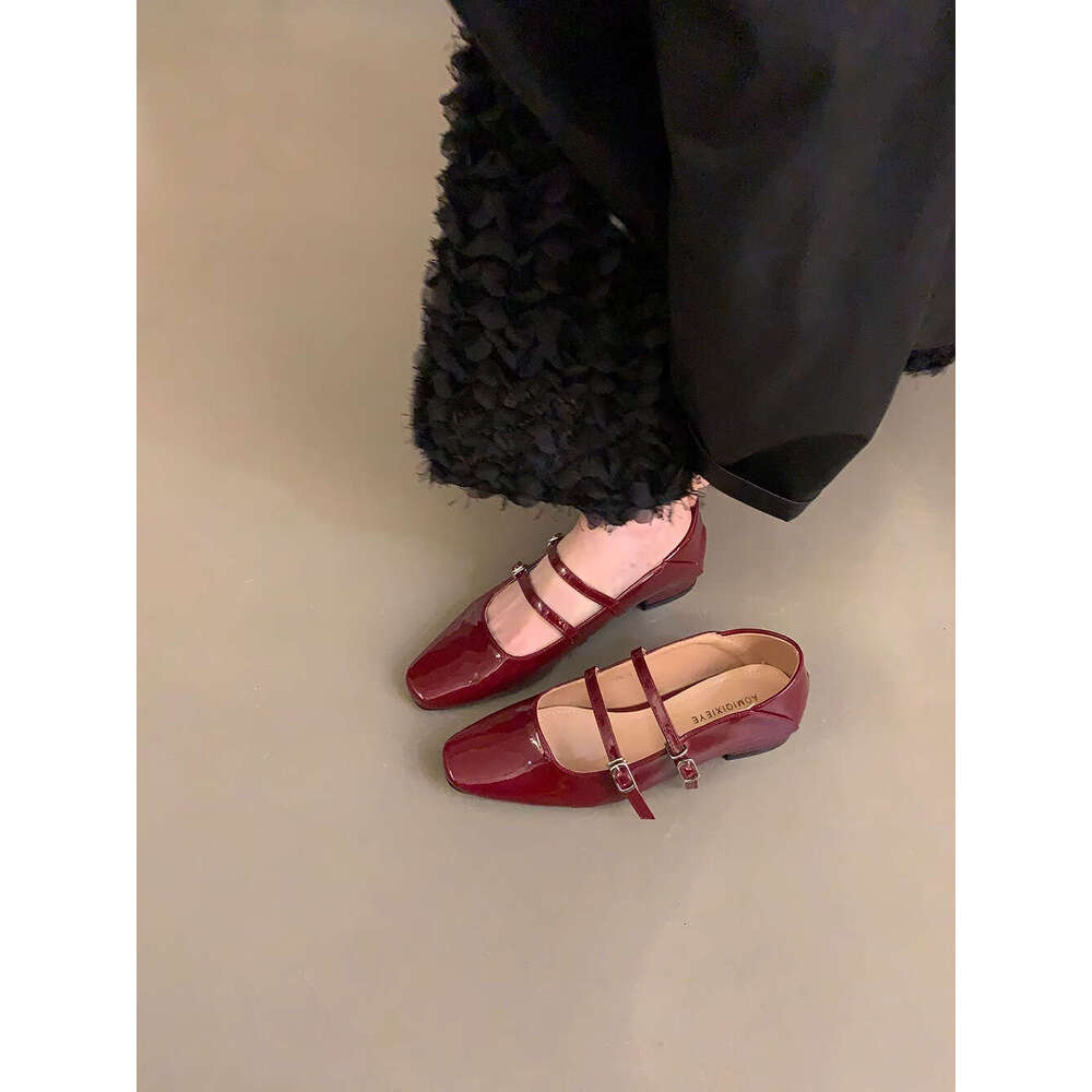 silver Shallow Mouth Single for Women Spring New Korean heelegant Fairy Style Gentle Commuting Chunky heel Mary Designer Shoe Jane Small Leather Shoes