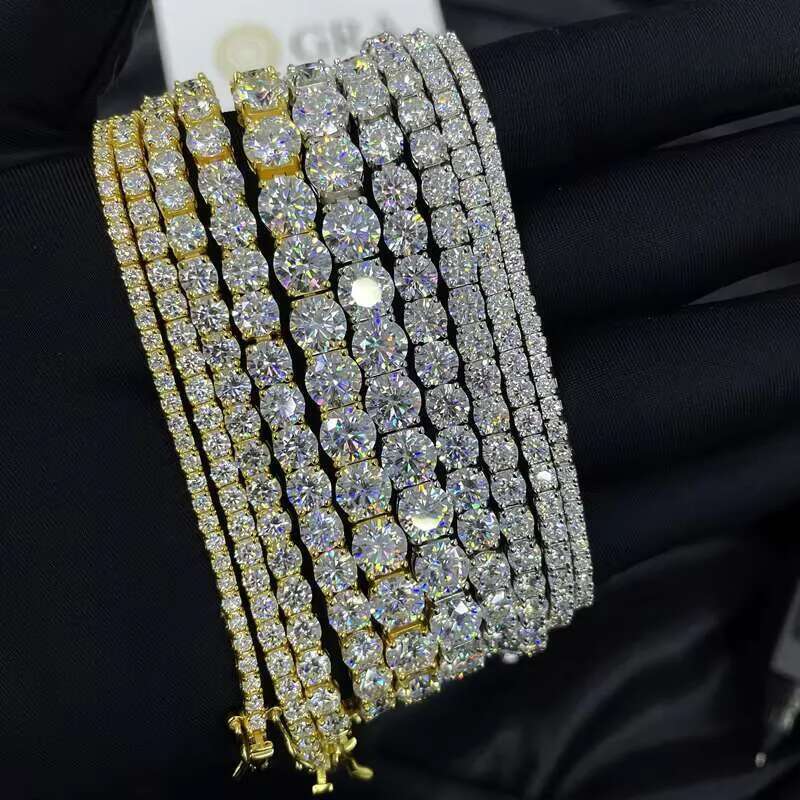 Cheapest White GRA Tennis Chain Ice Out Sier Hiphop Men Moissanite Bracelet