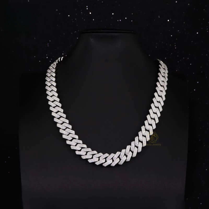 Wholesale 15mm 3rows Vvs Moissanite Link Bracelet Men S Fast Delivery Hip Hop Style Iced Out Dia Cuban Chain