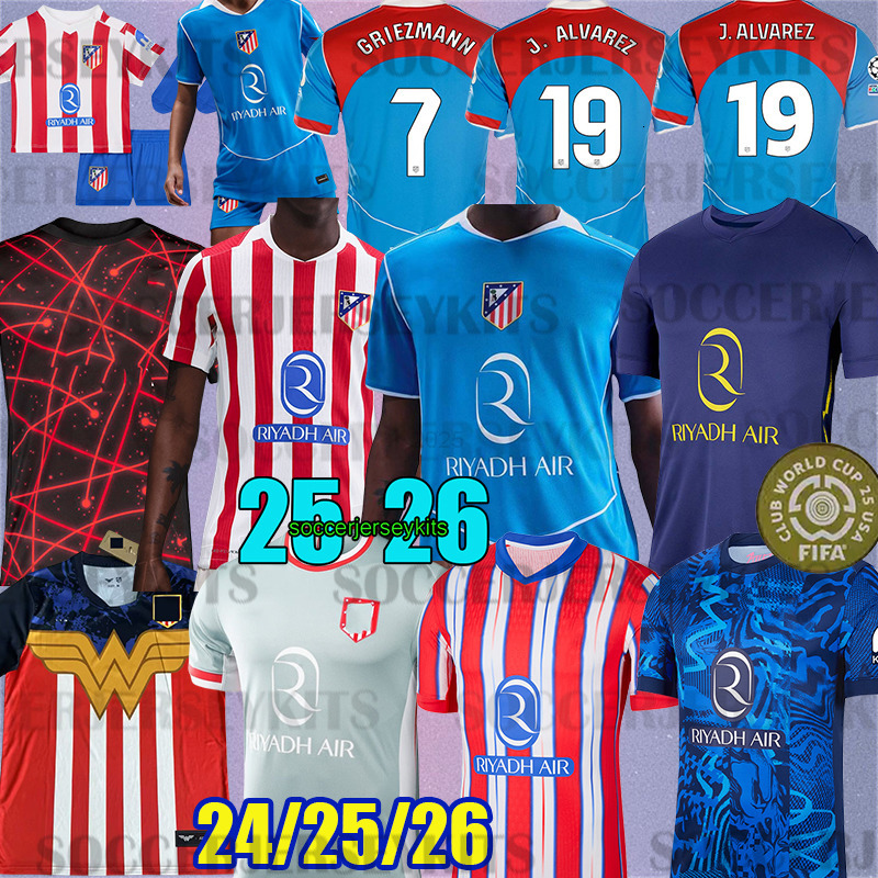 Atleticos soccer jerseys MaDrid GRIEZMANN 25 26 LLORENTE KOKE ALEX BAENA ALMADA ATM football shirt kids kit sets uniforms ALVAREZ 2025 2026 GALLAGHER 