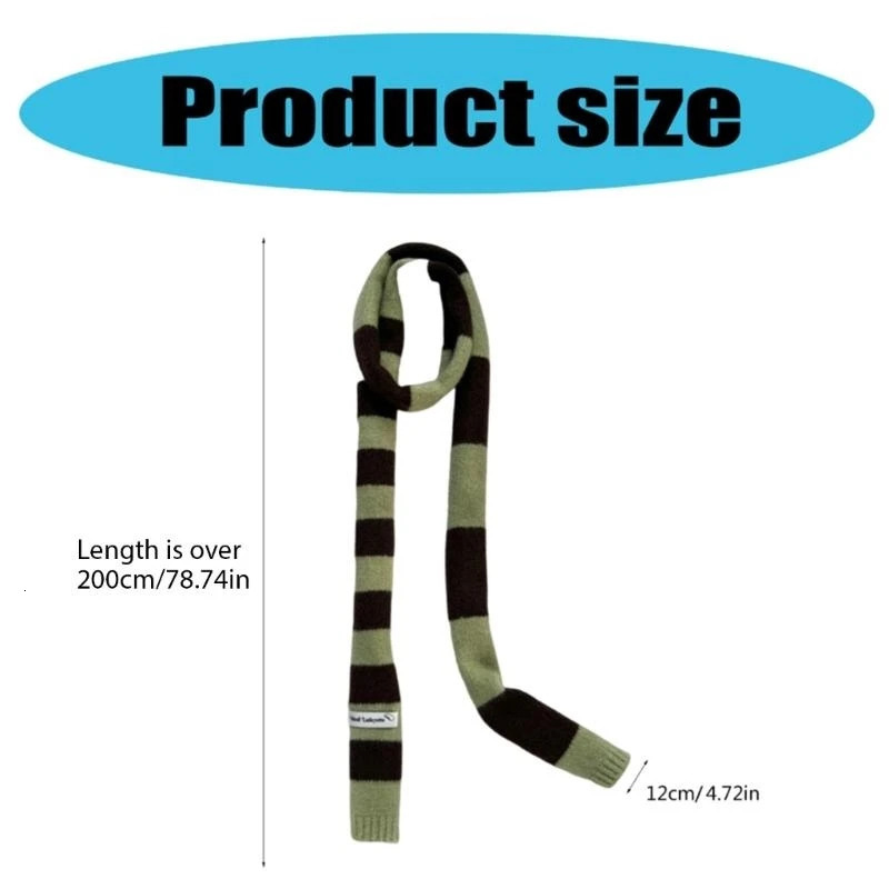 Vintage Stripe Color Neckerchief Sausage Pattern Scarf Soft Warm Fashion Scarves for Fashion Youth 250929