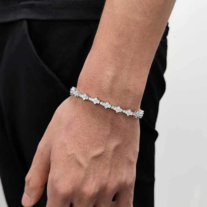 Wholesale GRA Certified Fine Jewelry Sier Chain Round Cut VVS Moissanite Dia Tennis Bracelet For Women