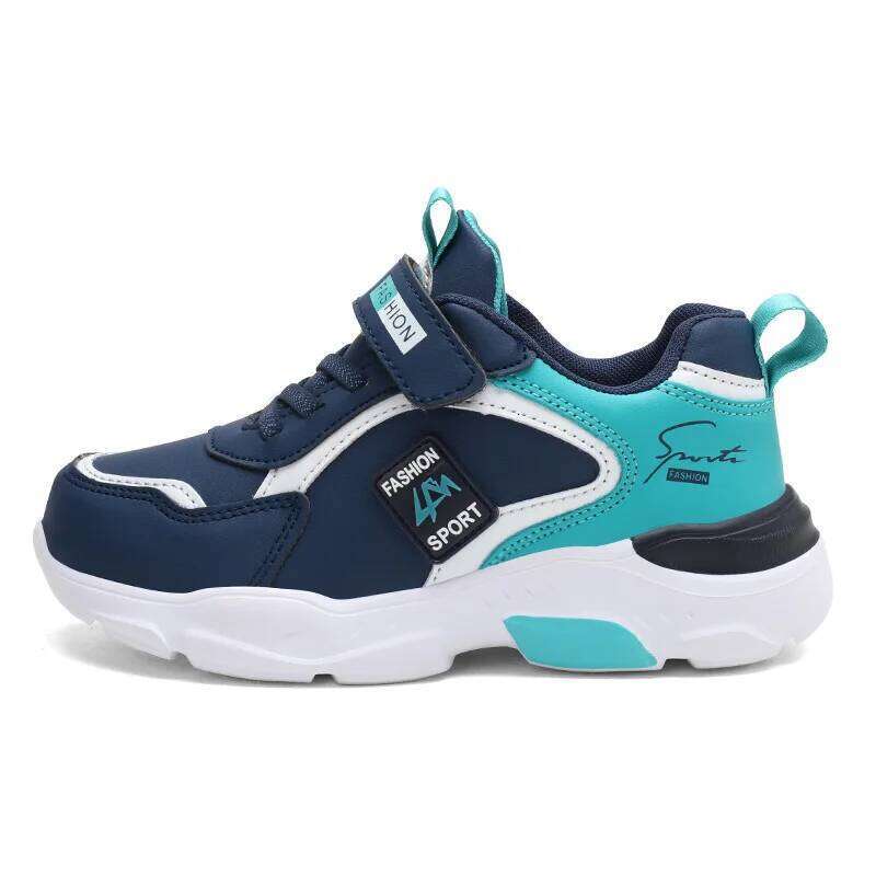 Autumn Winter Children's Shoes, Boys' Sneakers, Leather Surface, Breathable, Non-Slip, Versatile Sports Shoes for Middle-Aged Older Children