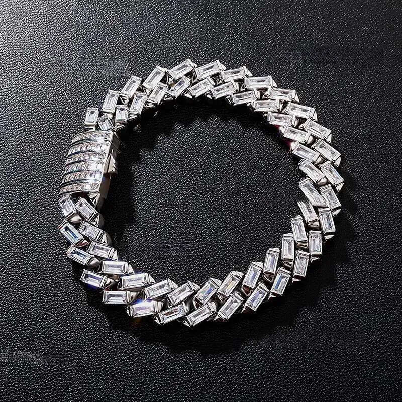 necklace moissanite dia men designer Customization Cuban Full Iced Out Hiphop Chain Pass The Dia Test ice out cuban k chain