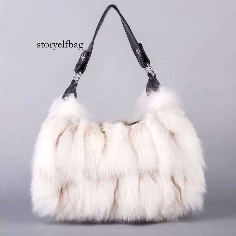 Winter Women's Fashion Handbag Ladies Purses Women Shoulder Bag Real Sier Fox Fur Messenger Bags