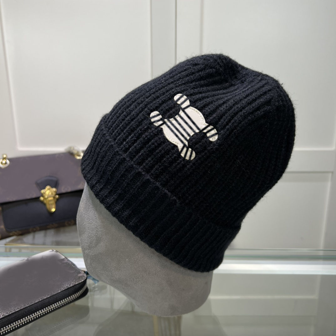 Winter celins beanie design triumphal arch cold hat women's cashmere hat casquette luxury warm hat men's hiking hat birthday gift