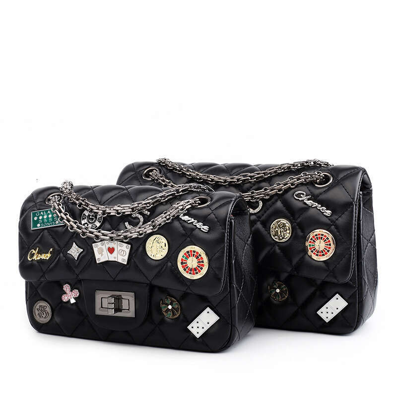 designer bag Luxury bag Trendy Women's New Fashion Quilted Badge Chain Versatile Shoulder Crossbody Bag for Women